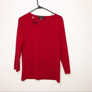 Anthropologie cable and gauge red sweater